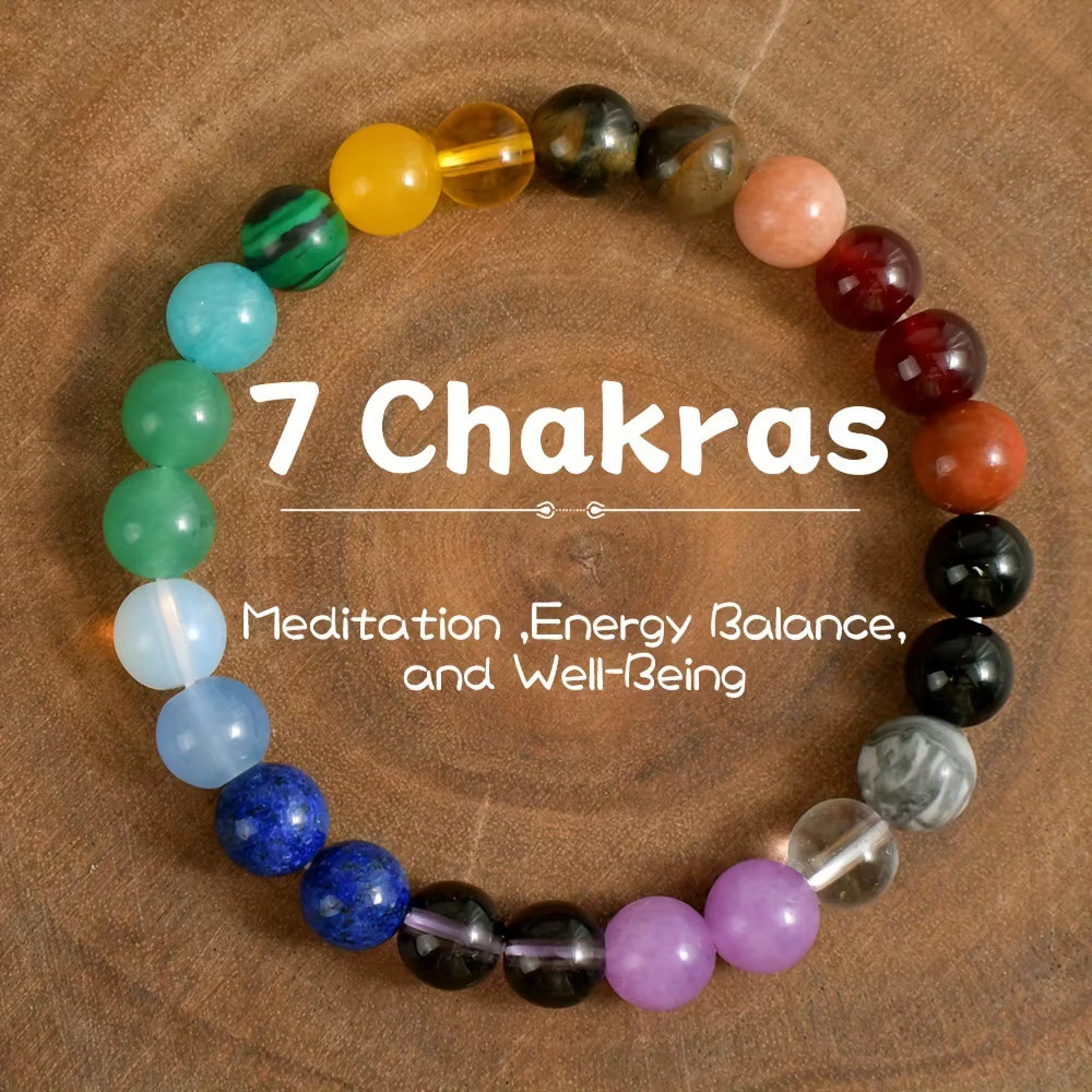 Natural Stone Symbolic Beaded Bracelet Women Men Anxiety Relief Protection Money Spiritual Inner Self-Love Jewellery - Manifestation Mindset
