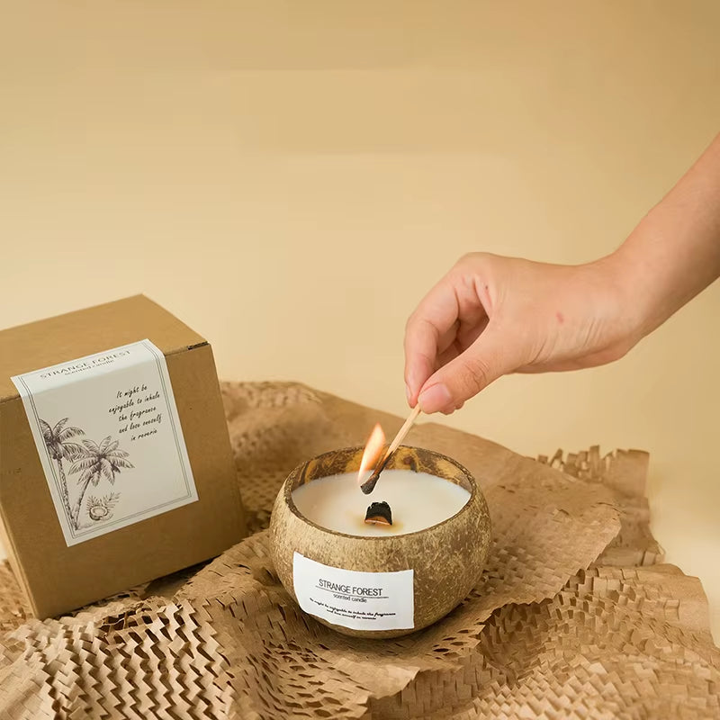 Coconut Shell Aromatherapy Candle Essential Oil Fragrance Premium Plant Wax Fragrance Home Companion - Manifestation Mindset