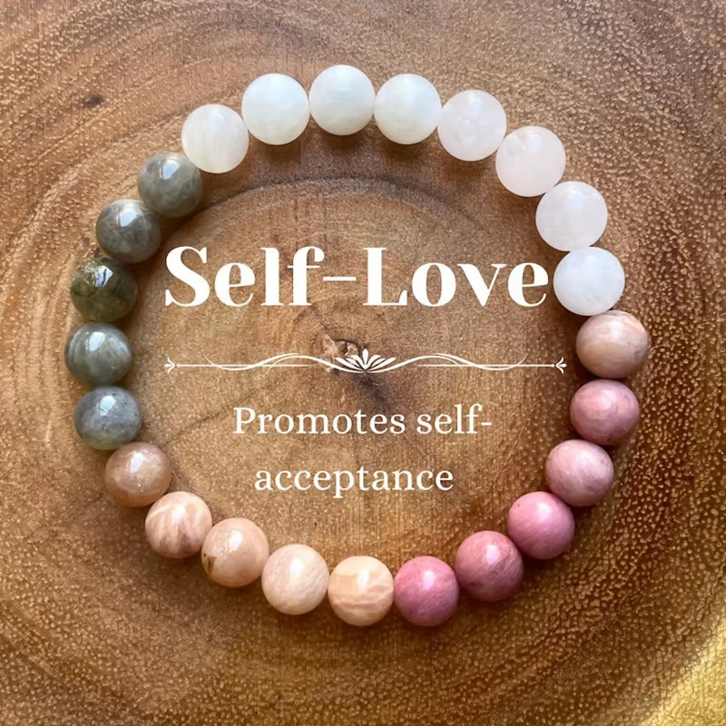 Natural Stone Symbolic Beaded Bracelet Women Men Anxiety Relief Protection Money Spiritual Inner Self-Love Jewellery - Manifestation Mindset