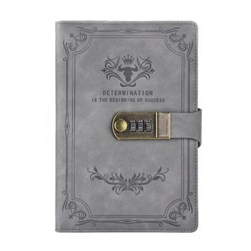 Manifest your dreams with A5 200 Pages Retro Password Book with Lock Diary Thickened Creative Hand Ledger - Manifestation Mindset