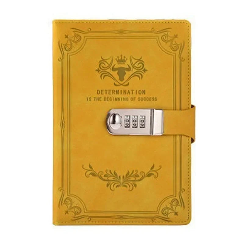 Manifest your dreams with A5 200 Pages Retro Password Book with Lock Diary Thickened Creative Hand Ledger - Manifestation Mindset