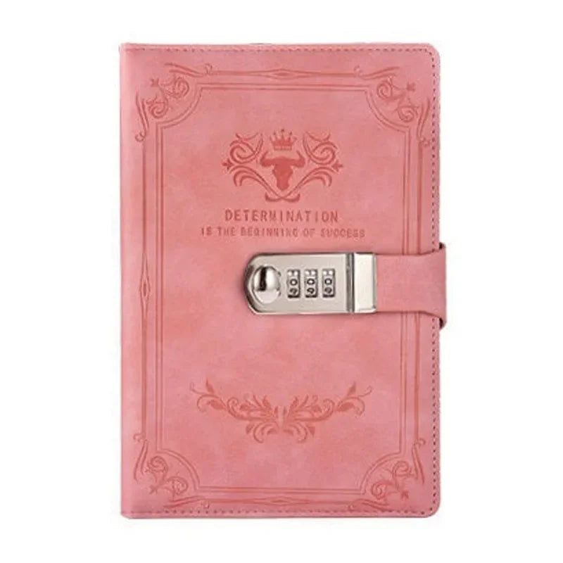 Manifest your dreams with A5 200 Pages Retro Password Book with Lock Diary Thickened Creative Hand Ledger - Manifestation Mindset