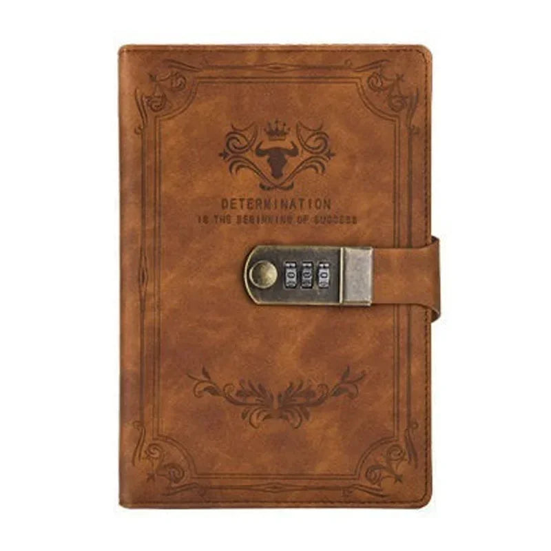 Manifest your dreams with A5 200 Pages Retro Password Book with Lock Diary Thickened Creative Hand Ledger - Manifestation Mindset